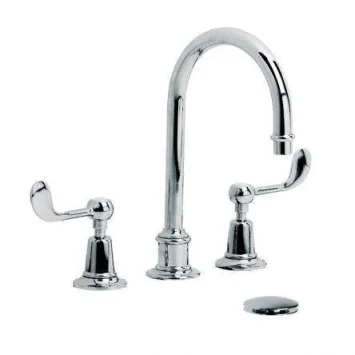 Lefroy Brooks Connaught Lever Tubular 3h Basin Mixer & Cuw - Nickel product image - Image 1