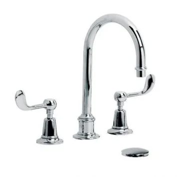 Lefroy Brooks Connaught Lever Tubular 3h Basin Mixer & Cuw - Antique Gold product image - Image 1