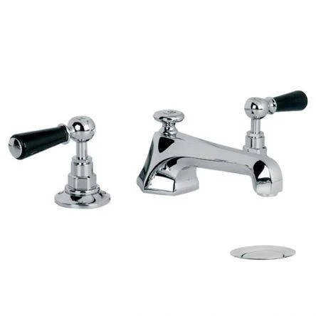 Lefroy Brooks Mackintosh Black Lever D/m 3h Basin Mixer With Puw - Chrome