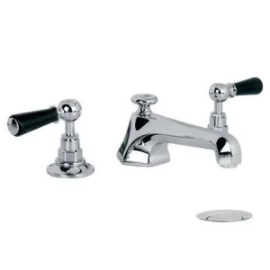 Lefroy Brooks Mackintosh Black Lever D/m 3h Basin Mixer With Puw - Chrome