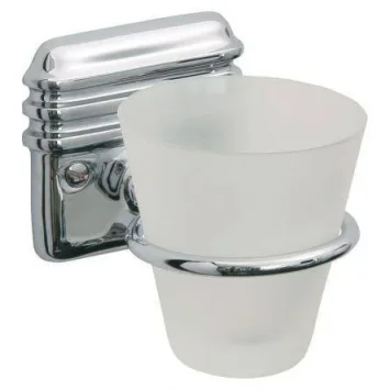 Lefroy Brooks Belle Aire W/m Glass Mug & Holder - Chrome product image - Image 1