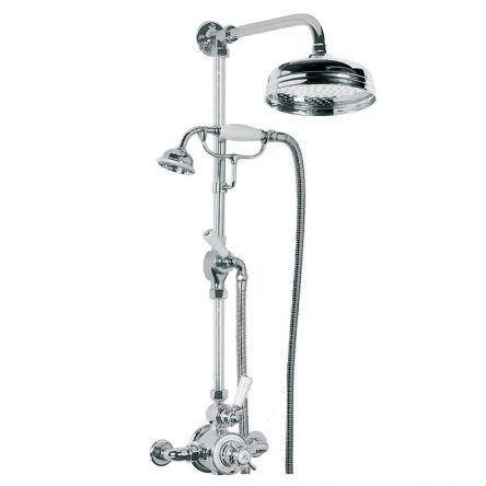 Lefroy Brooks Godolphin Exp Dual Thermo Valve, Kit & 8" Rose - Chrome