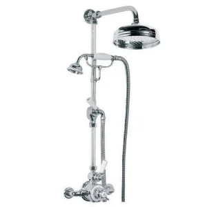 Lefroy Brooks Godolphin Exp Dual Thermo Valve, Kit & 8" Rose - Chrome
