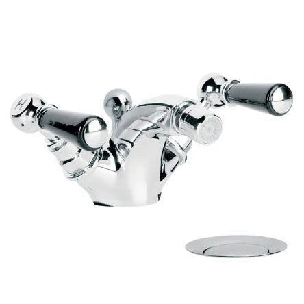 Lefroy Brooks Classic Black Lever Mono Bidet Mixer With Puw - Chrome