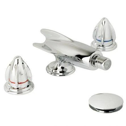 Lefroy Brooks Belle Aire Handle D/m 3h Rocket Bidet Set - Chrome