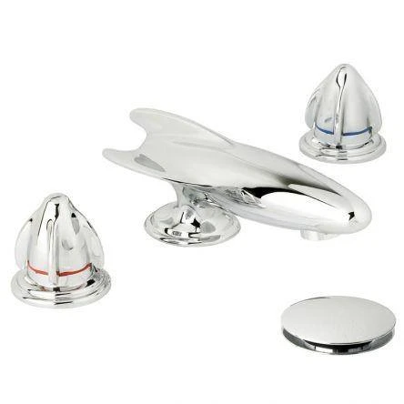 Lefroy Brooks Belle Aire Handle D/m 3h Rocket Basin Set - Nickel
