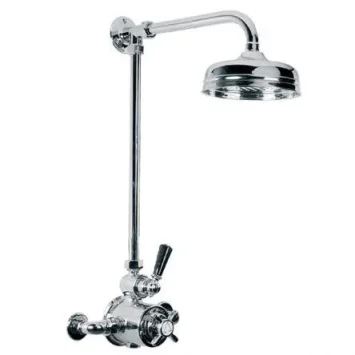 Lefroy Brooks Godolphin Black Lev Exp Dual Valve, Riser & 8" Rose - Antique Gold product image - Image 1