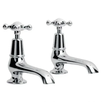 Lefroy Brooks Connaught Long Nose Basin Pillar Taps - Antique Gold product image - Image 1