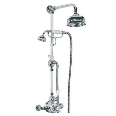 Lefroy Brooks Godolphin Exp Dual Thermo Valve, Kit & 5" Rose - Chrome