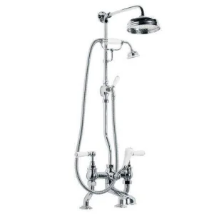 Lefroy Brooks Classic White Lever D/m Bsm With Riser, Kit & 8" Rose - Chrome