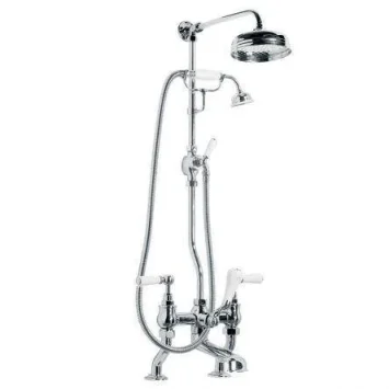 Lefroy Brooks Classic White Lever D/m Bsm With Riser, Kit & 8" Rose - Chrome product image - Image 1