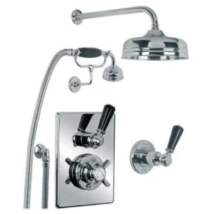 Lefroy Brooks Godolphin Black Lev Conc Valve, Kit & 8" Rose - Nickel