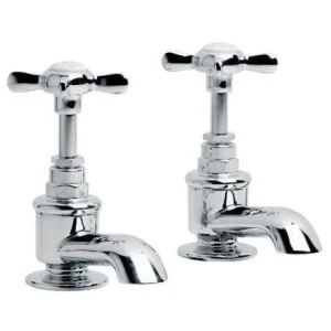 Lefroy Brooks Classic Bath Pillar Taps - Antique Gold