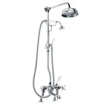 Lefroy Brooks Classic D/m Bsm With Riser, Kit & 8" Rose - Chrome product image - Image 1