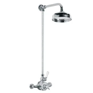 Lefroy Brooks Godolphin Exp Dual Thermo Valve, Riser & 8" Rose - Chrome