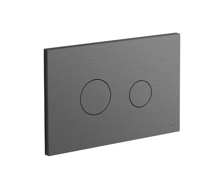 Vado Individual Round Button Flush Plate Brushed Gunmetal