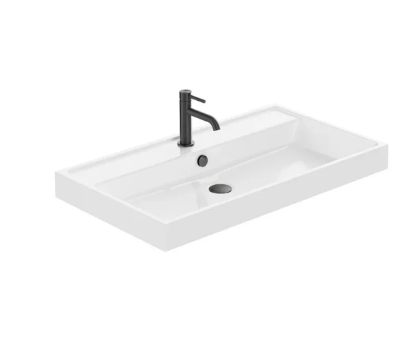 Vado Groove 800mm Basin, Mineral Cast