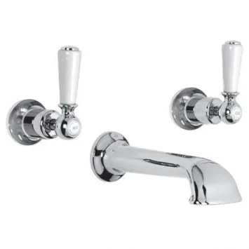 Lefroy Brooks Classic White Lever Conc 3h Bath Filler - Nickel product image - Image 1