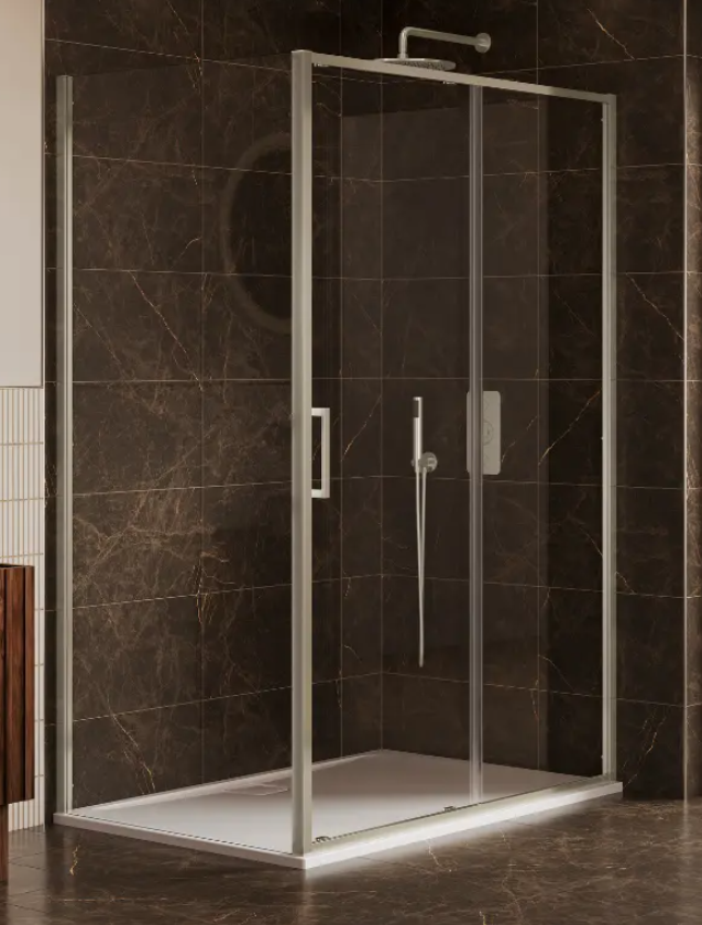 Merlyn Arysto Sleek Slider Door 1600 Brushed Nickel
