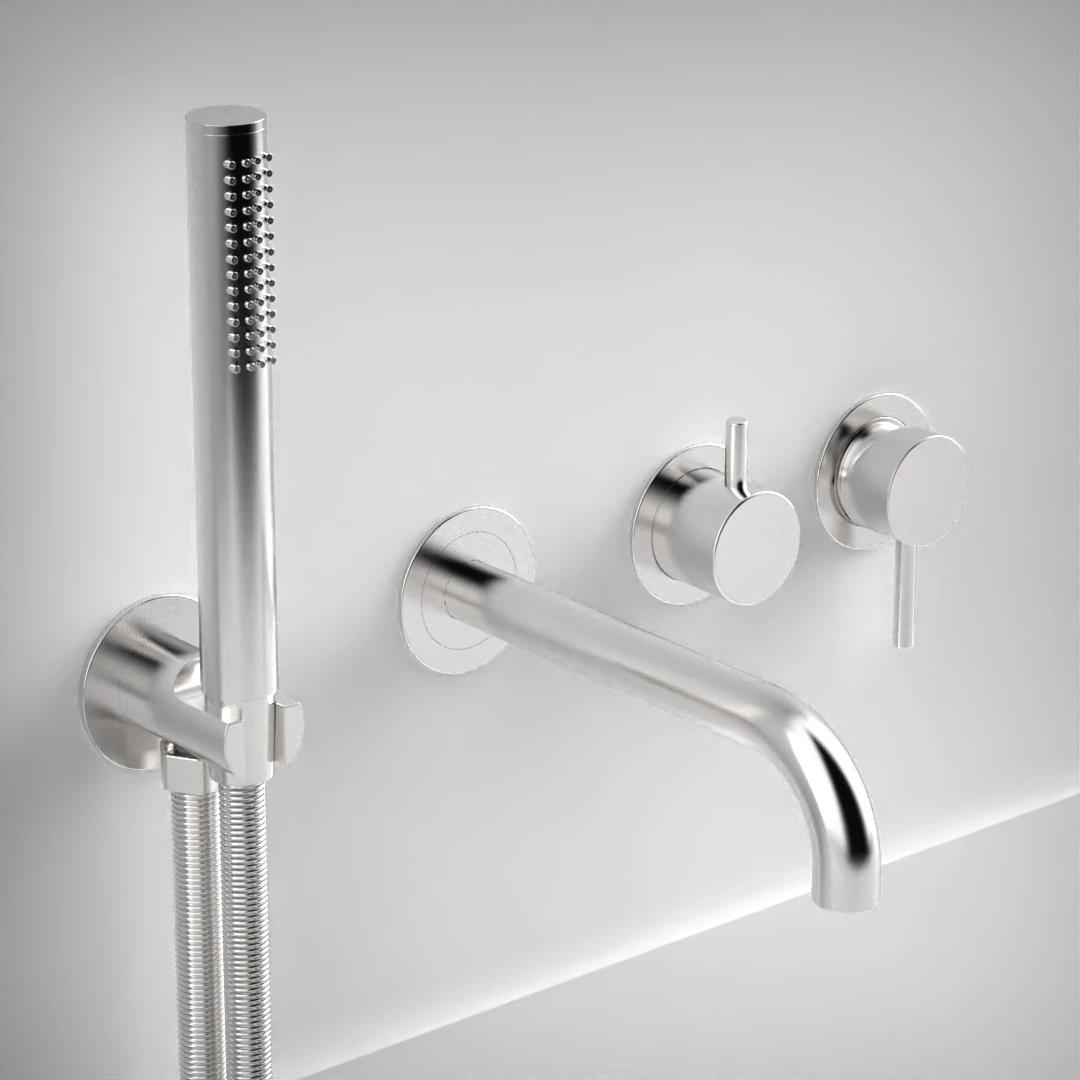 Ava Trend Thermostatic 4 Hole Wall Mounted Bath Shower Mixer 3.0 (not Compatible With Backplate) - Polished Stainless Steel