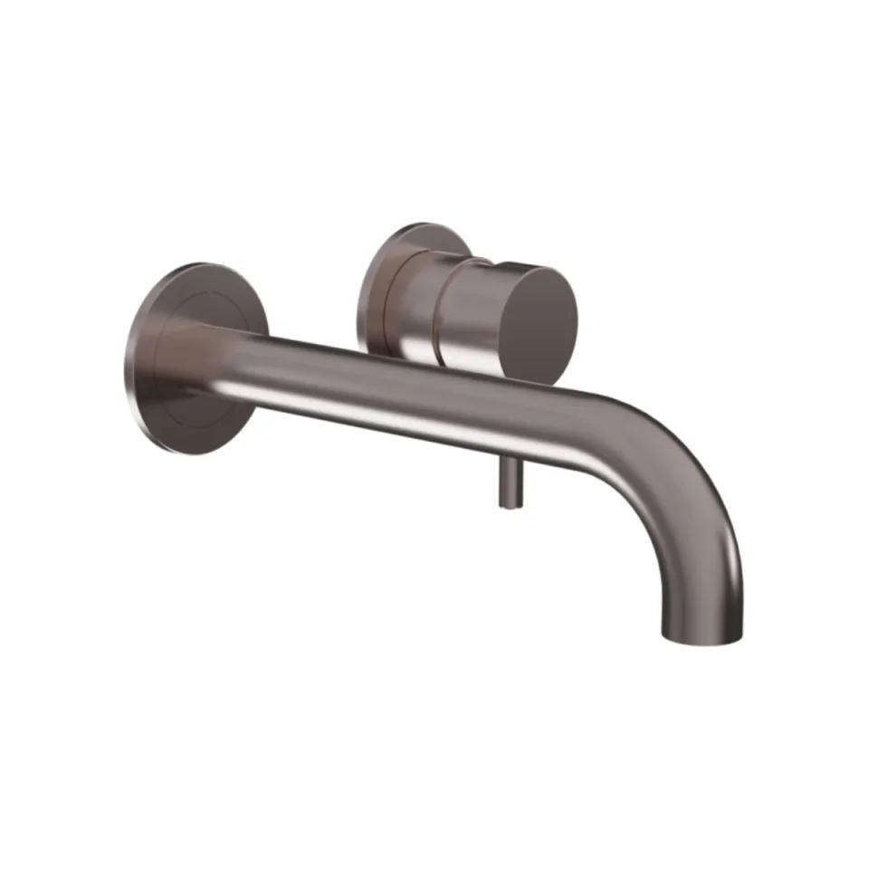 Ava Trend 2 Hole Wall Mounted Basin Mixer W/ Flanges 3.0 (not Compatible With Backplate) - Brushed Stainless Steel detail view - Image 3