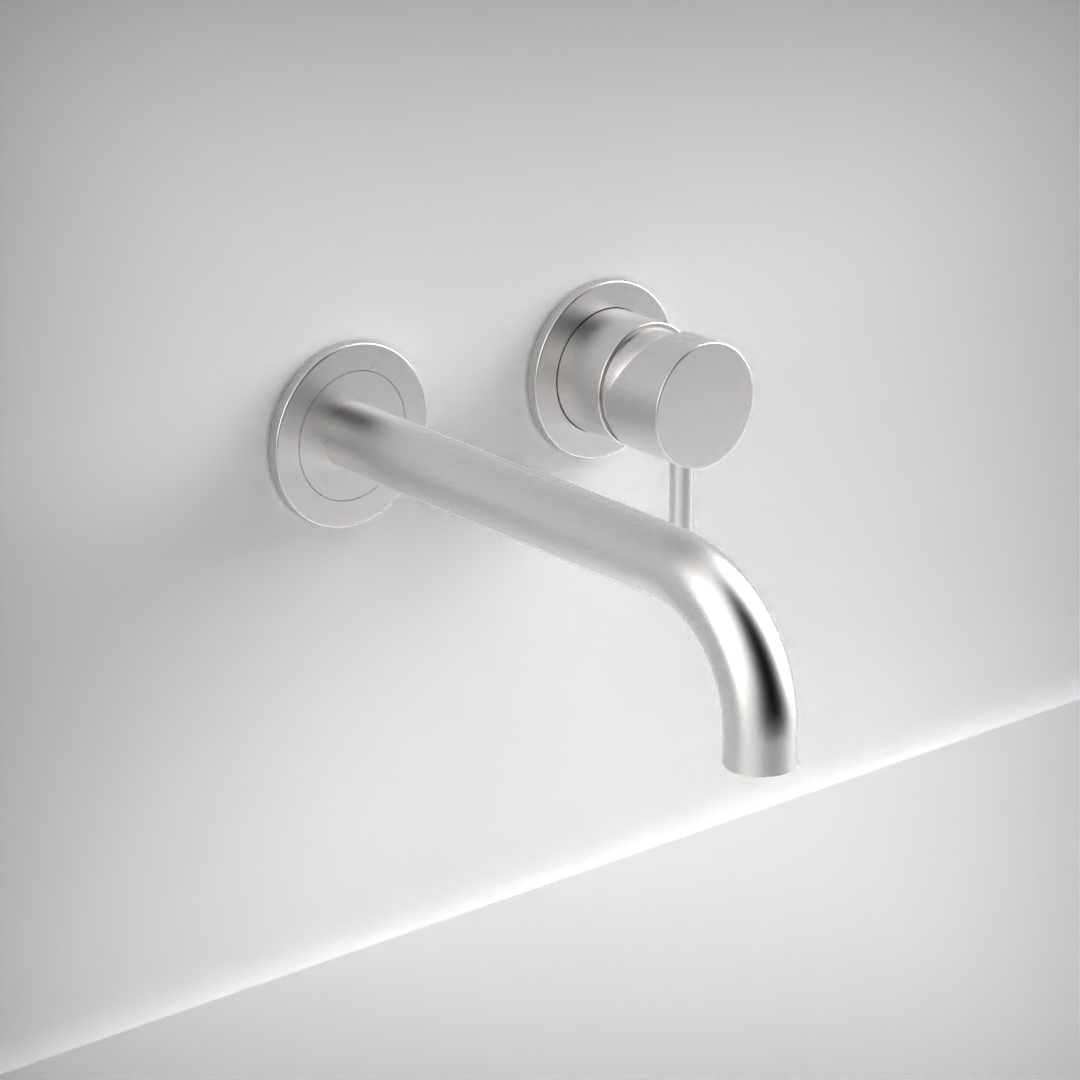 Ava Trend 2 Hole Wall Mounted Basin Mixer W/ Flanges 3.0 (not Compatible With Backplate) - Brushed Stainless Steel