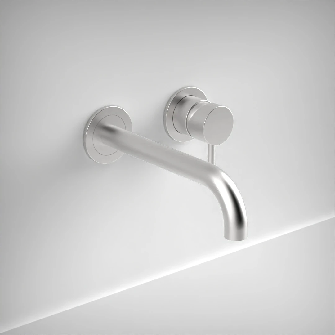 Ava Trend 2 Hole Wall Mounted Basin Mixer W/ Flanges 3.0 (not Compatible With Backplate) - Brushed Stainless Steel