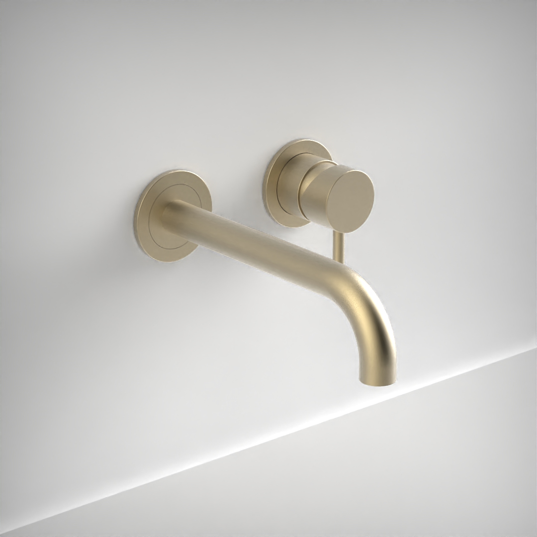 Ava Trend 2 Hole Wall Mounted Basin Mixer W/ Flanges 3.0 (not Compatible With Backplate) - Brushed Brass