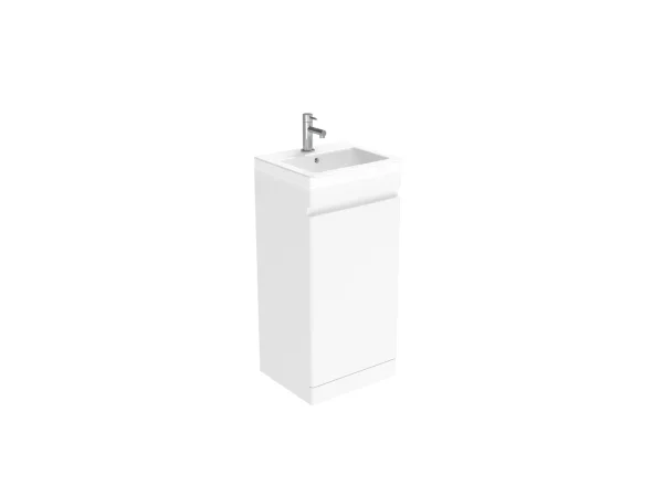 Saneux Air 40cm 1 Door Floor Standing Unit - Gloss White