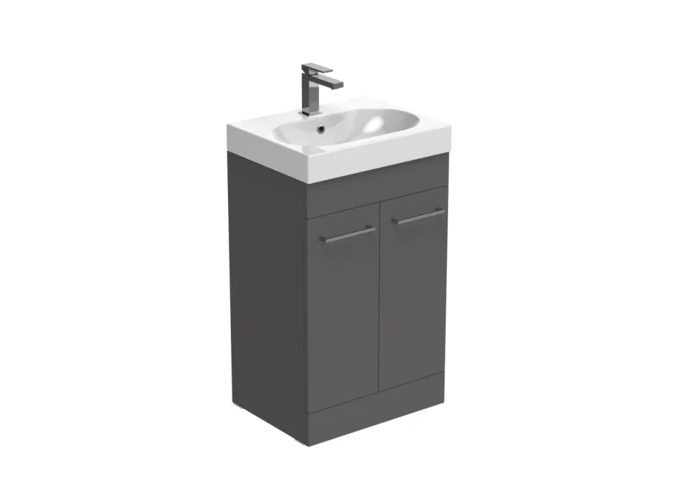 Saneux Austen 50cm 2 Door Floor Standing Unit - Matte Iron Grey product image - Image 1