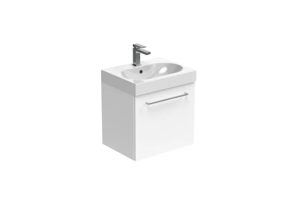 Saneux Austen 50cm 1 Drawer Wall Mounted Unit - Gloss White