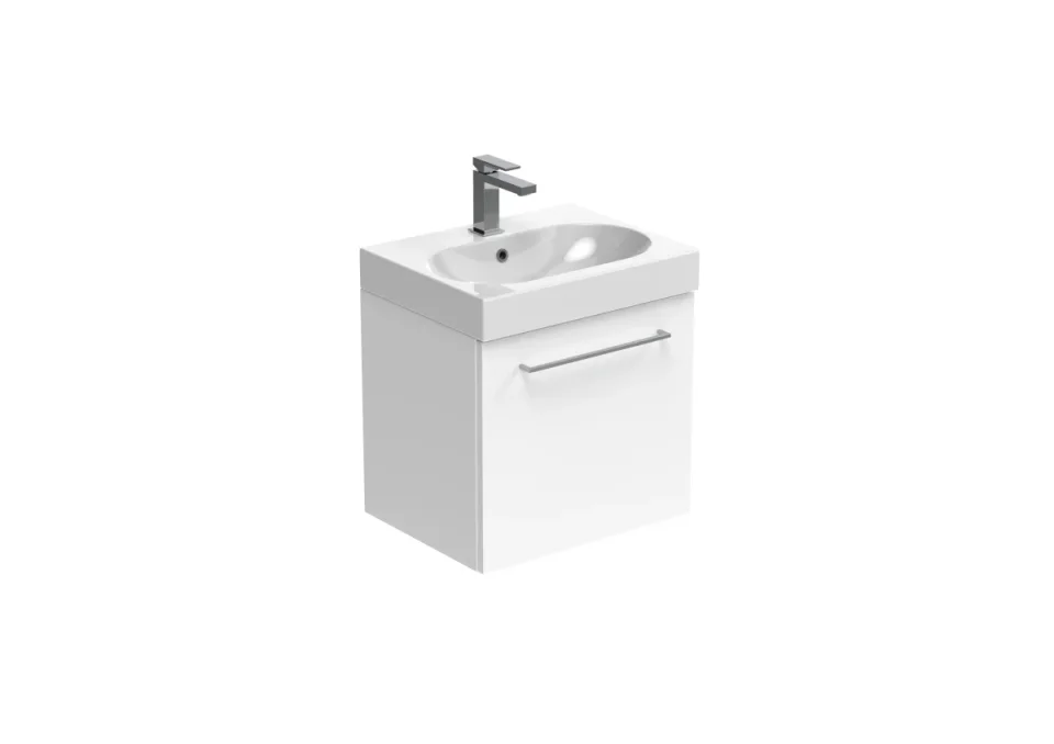 Saneux Austen 50cm 1 Drawer Wall Mounted Unit - Gloss White product image - Image 1