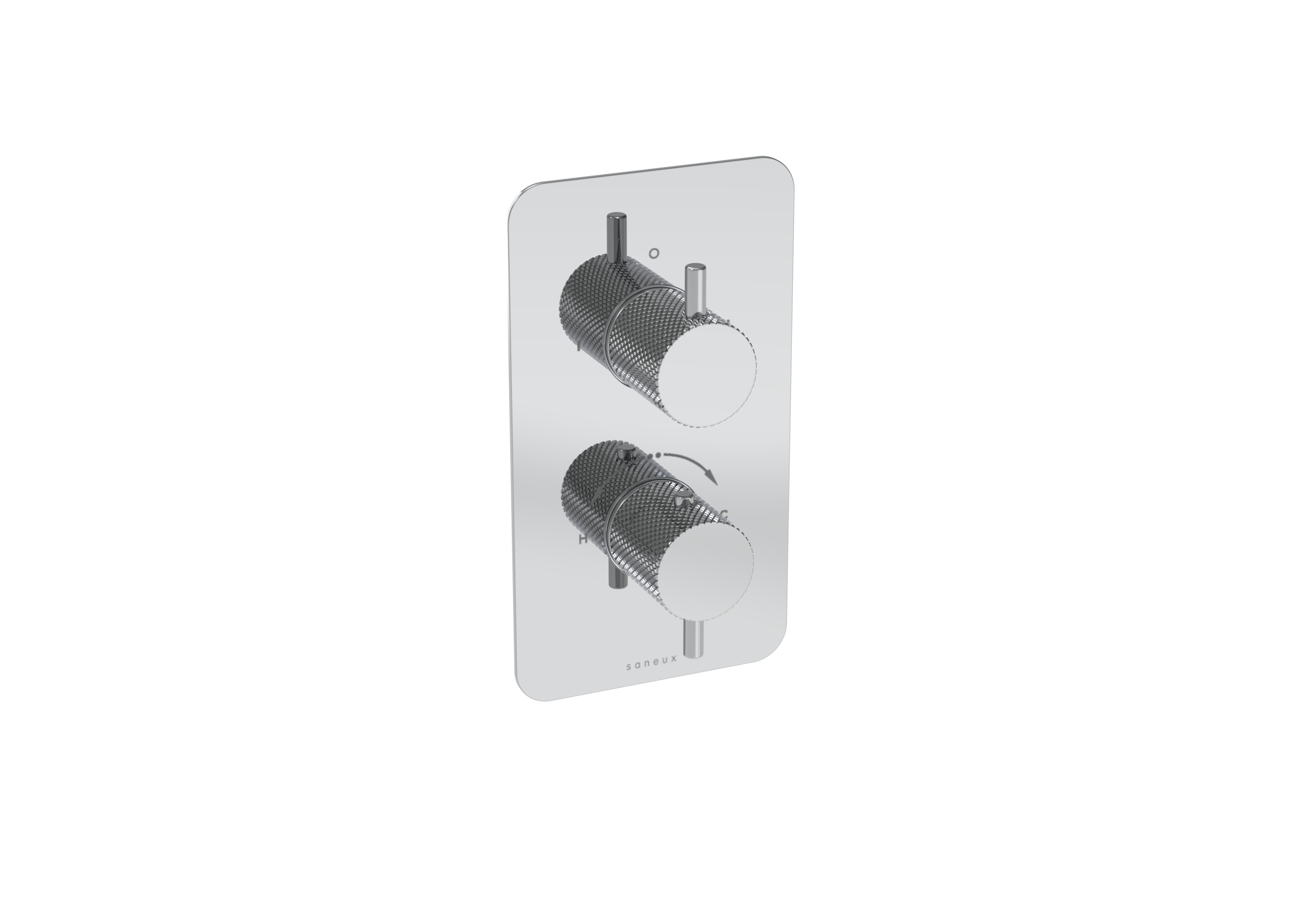 Saneux Cos 1 Way Thermostatic Shower Valve Kit - W/ Knurled Handle - Chrome