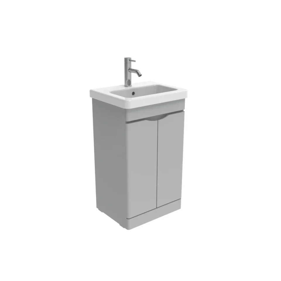 Saneux Indigo 50cm 2 Door Floor Standing Unit - Dove Grey product image - Image 3