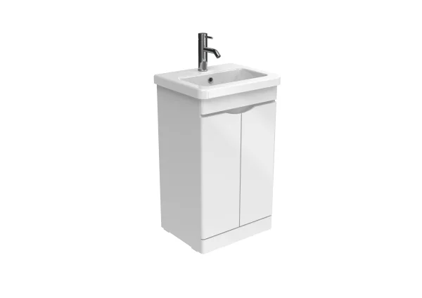 Saneux Indigo 50cm 2 Door Floor Standing Unit - Gloss White