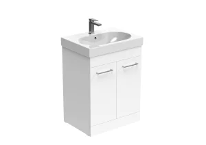 Saneux Austen 60cm 2 Door Floor Standing Unit - Gloss White