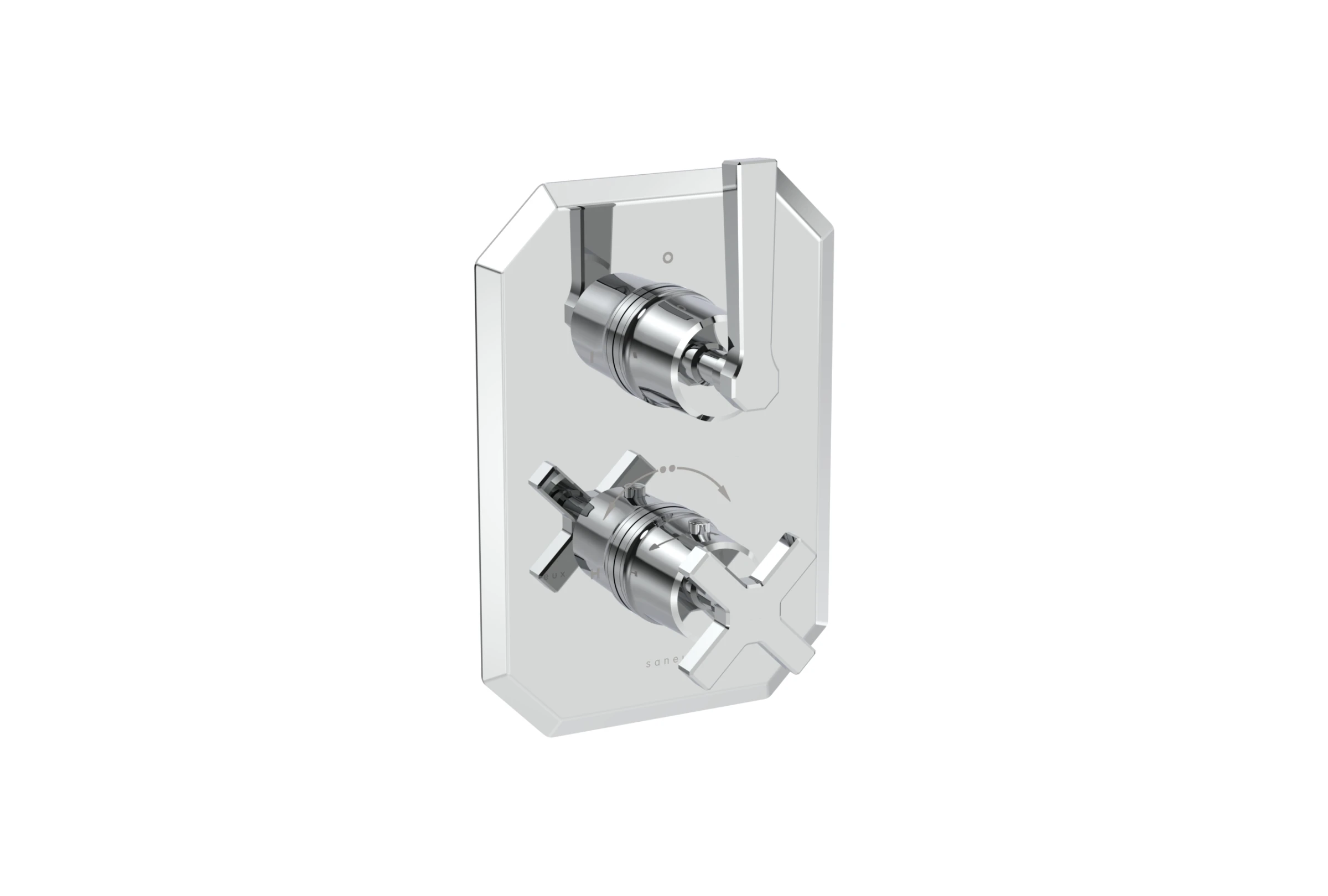 Saneux Cromwell 2 Way Lever Handle & Plate Finish Kit (for Cr020l) - Chrome