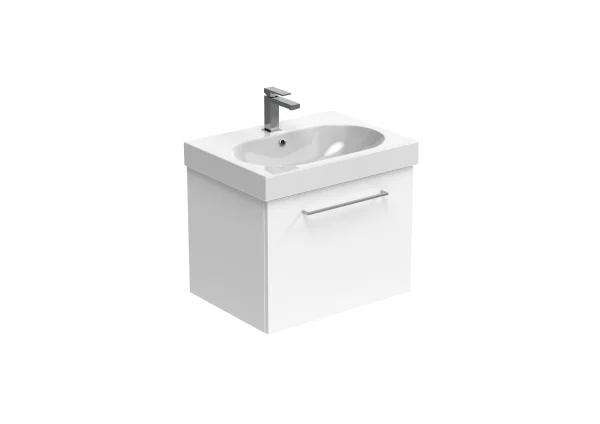 Saneux Austen 60cm 1 Drawer Wall Mounted Unit - Gloss White