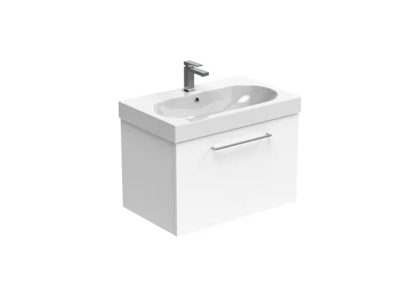 Saneux Austen 72cm 1 Drawer Wall Mounted Unit - Gloss White