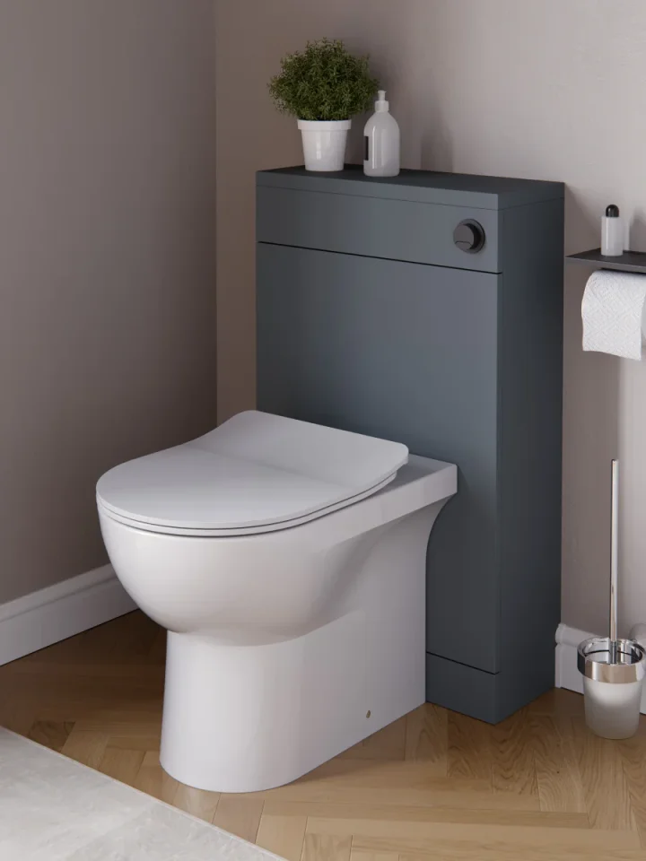 Saneux Austen 50cm Wc Unit - Matte Iron Grey detail view - Image 4