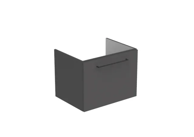 Saneux Austen 60cm 1 Drawer Wall Mounted Unit - Matte Iron Grey detail view - Image 4