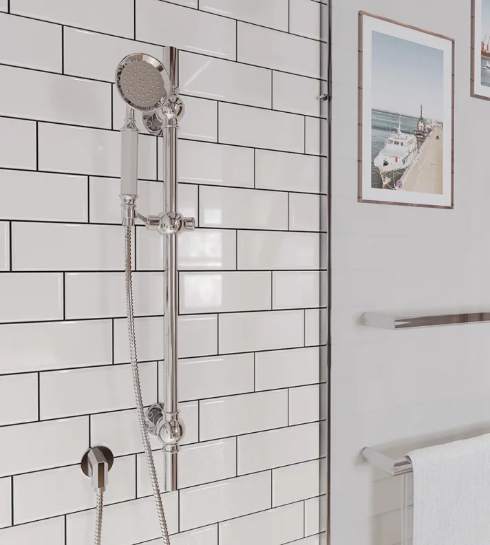Saneux Cromwell Shower Outlet Elbow - Chrome detail view - Image 6