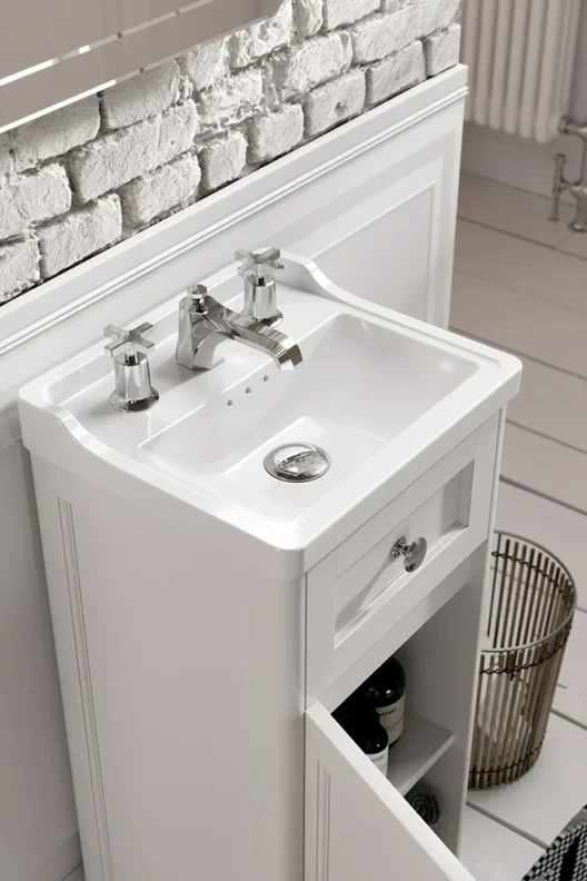 Saneux Cromwell 3 Piece Cross Handle Basin Mixer & Waste - Chrome detail view - Image 4