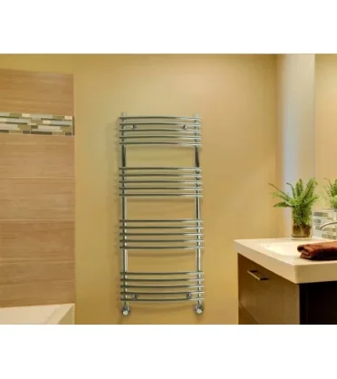 Vogue Tune (Straight) Towel Radiator Heating Only - Chrome 772X500 detail view - Image 4