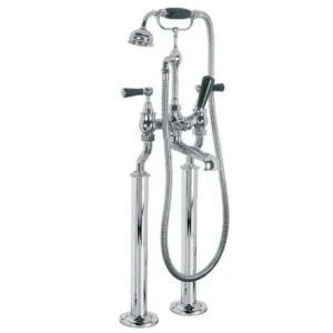Lefroy Brooks Classic Black Lever Bsm With Standpipes - Antique Gold