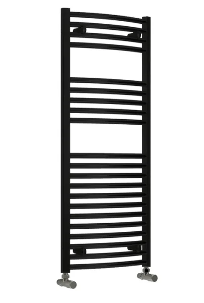 Reina Diva 500 X 800 Towel Radiator Black Curved