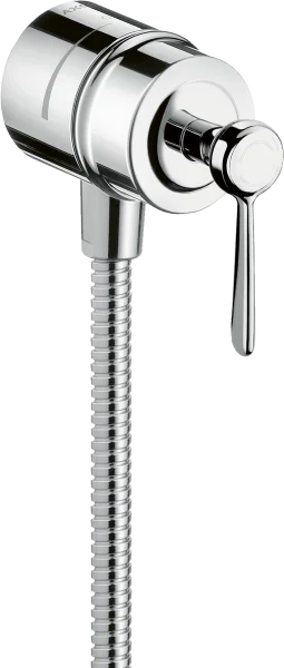 Axor Montreux Wall Outlet Stop With Non-return Valve, Shut-off Valve And Lever Handle Stainless Steel Optic