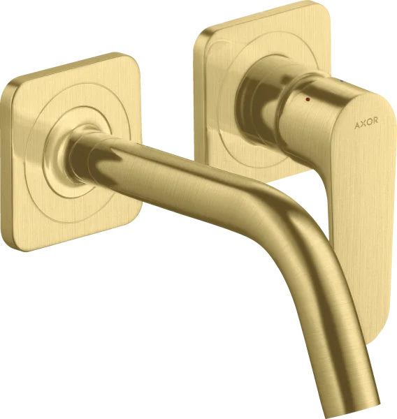 Axor Citterio M Single Lever Basin Mixer For Concealed Installation Wall-mounted With Spout 167 Mm And Escutcheons Brushed Brass
