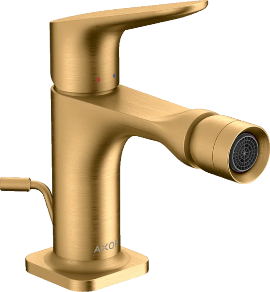 Axor Citterio M Single Lever Bidet Mixer With Pop-up Waste Brushed Brass