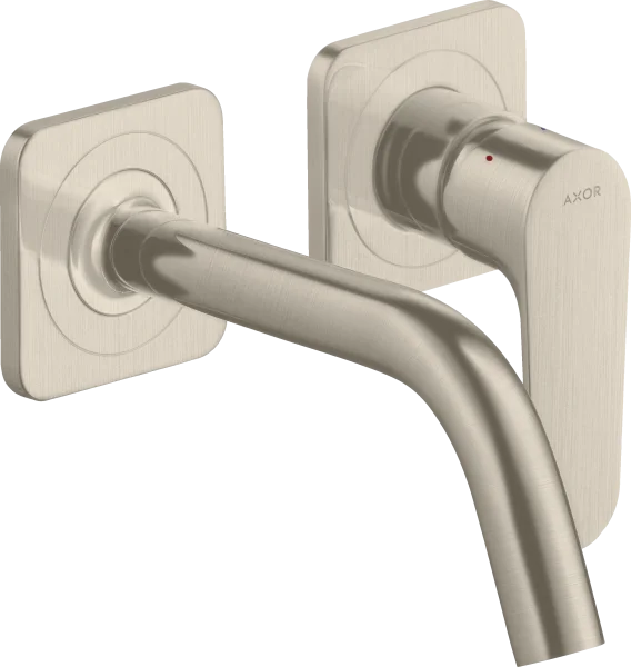 Axor Citterio M Single Lever Basin Mixer For Concealed Installation Wall-mounted With Spout 167 Mm And Escutcheons Brushed Nickel